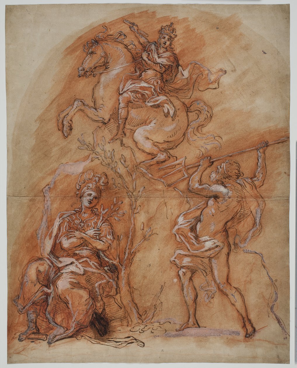 Allegory with an Equestrian Monument, Minerva and Neptune by Giuseppe Passeri