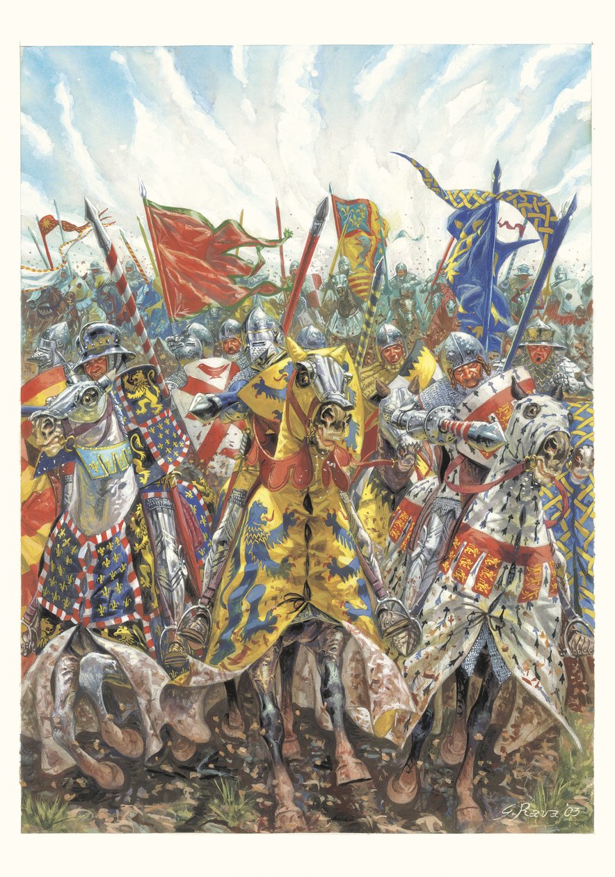 Charge of the French Knights at the Battle of Agincourt (25 October 1415) by Giuseppe Rava