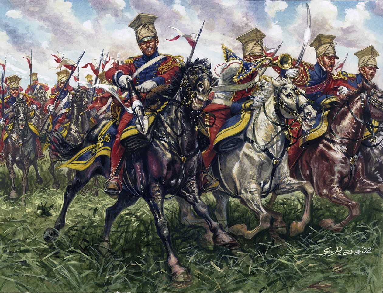 First Empire: Red Lancers at the Battle of Waterloo by Giuseppe Rava