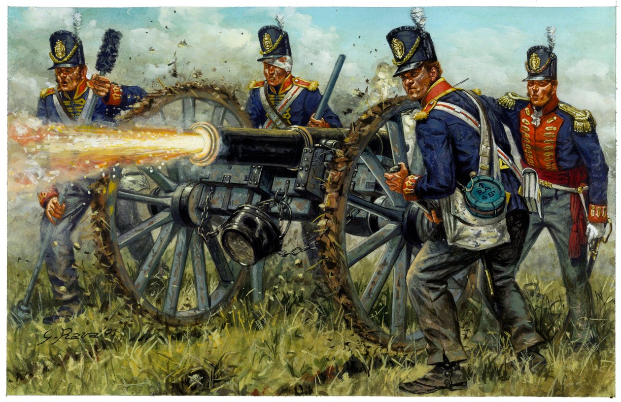 First Empire: The Royal Foot Artillery During the Battle of Waterloo on 18th June 1815 by Giuseppe Rava