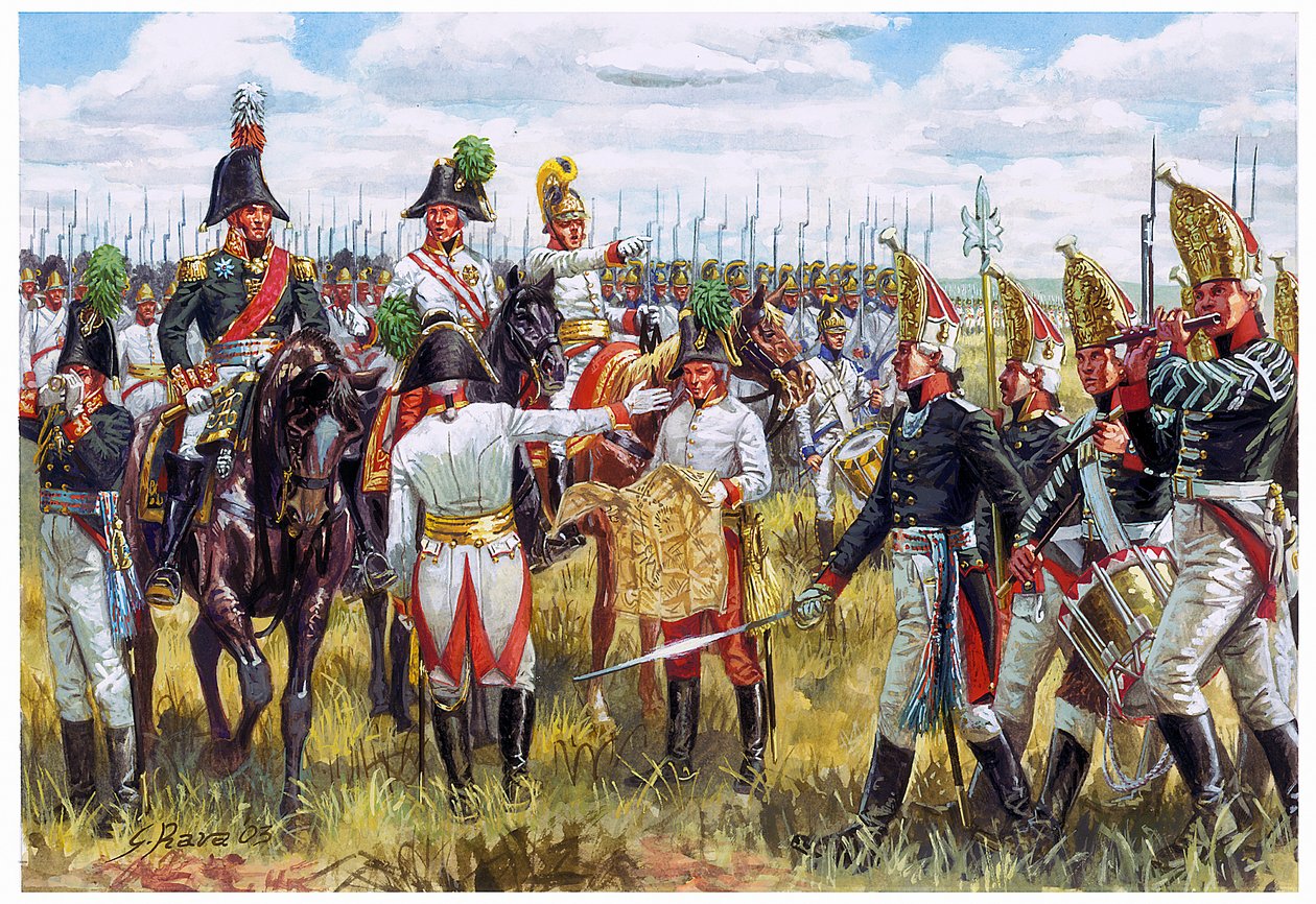Austro-Russian Staff of the Third Coalition in 1805 (Illustration by Giuseppe Rava) by Giuseppe Rava