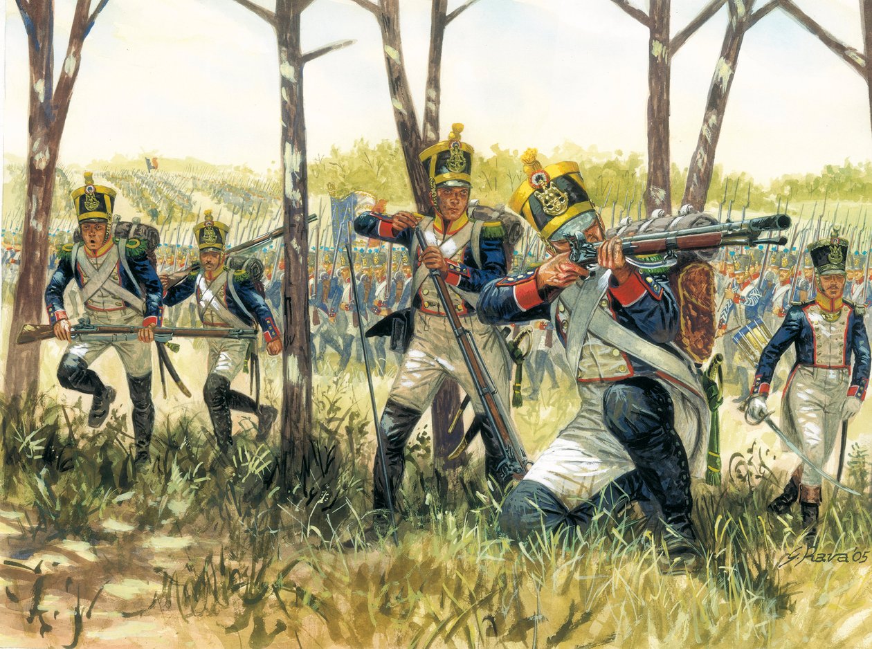 French Infantry Voltigeurs (Illustration by Giuseppe Rava) by Giuseppe Rava