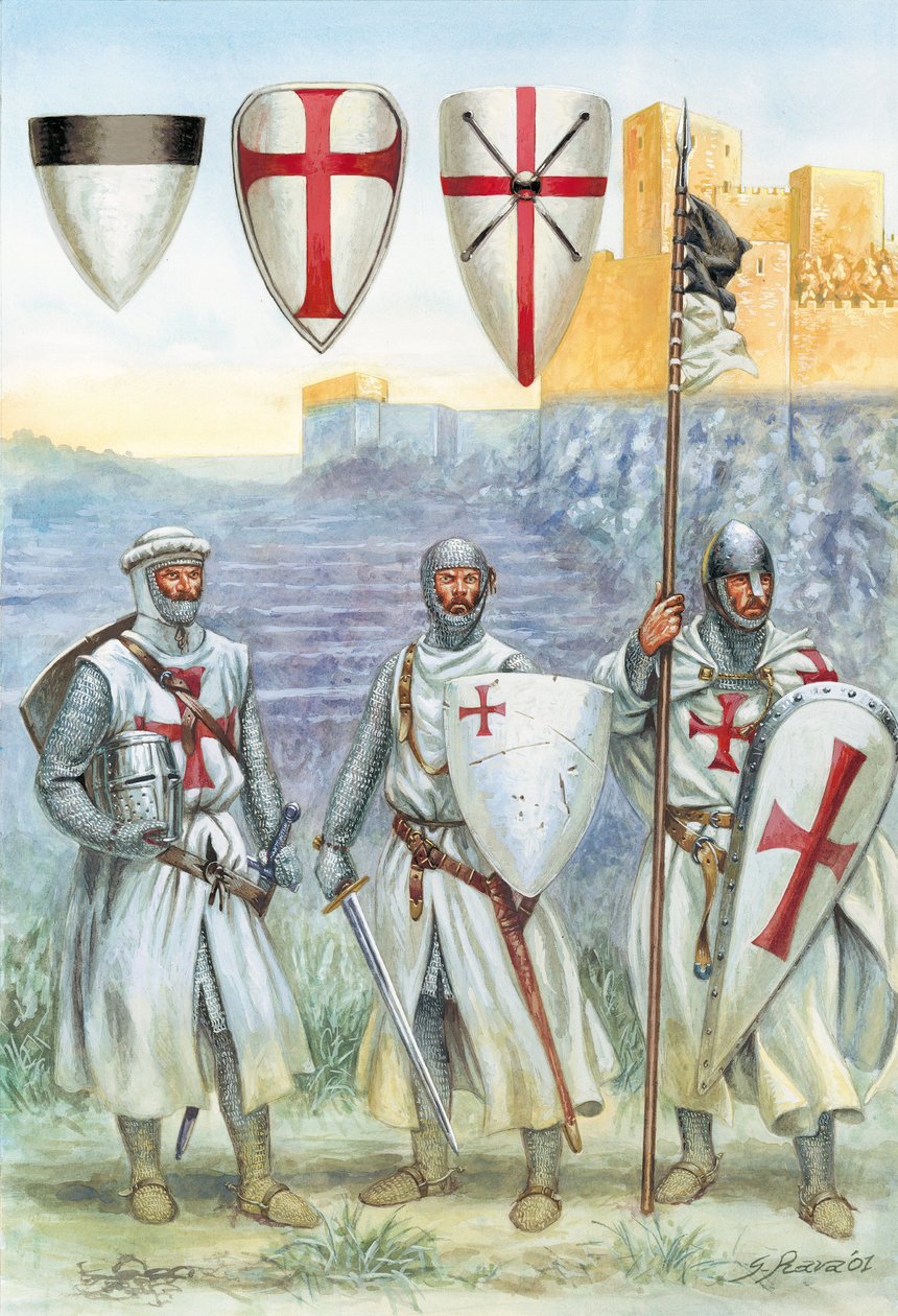 Templar Knights (Illustration) by Giuseppe Rava