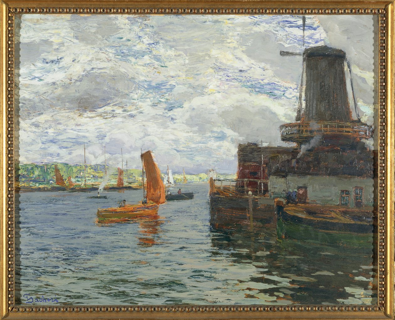 Windmill in Dordrecht by Giuseppe Sacheri