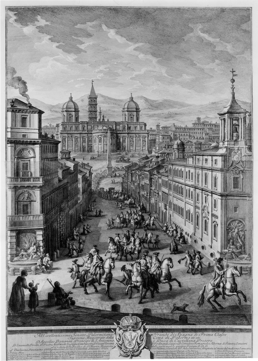 Sta. Maria Maggiore from the Piazza della Quattro Fontane by Giuseppe Vasi