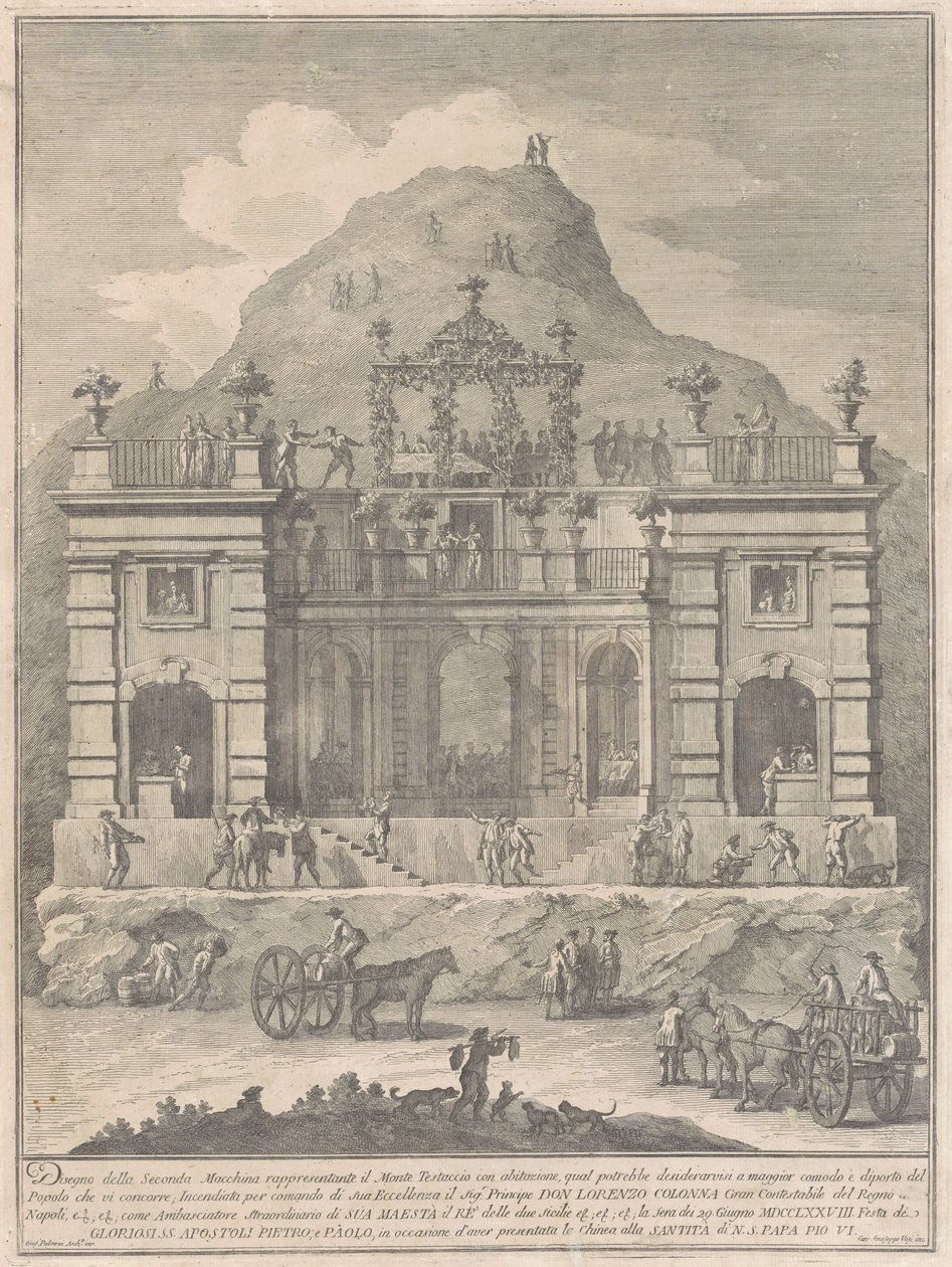 The Seconda Macchina for the Chinea of 1778: A Dwelling near Monte Testaccio by Giuseppe Vasi, after Giuseppe Palazzi