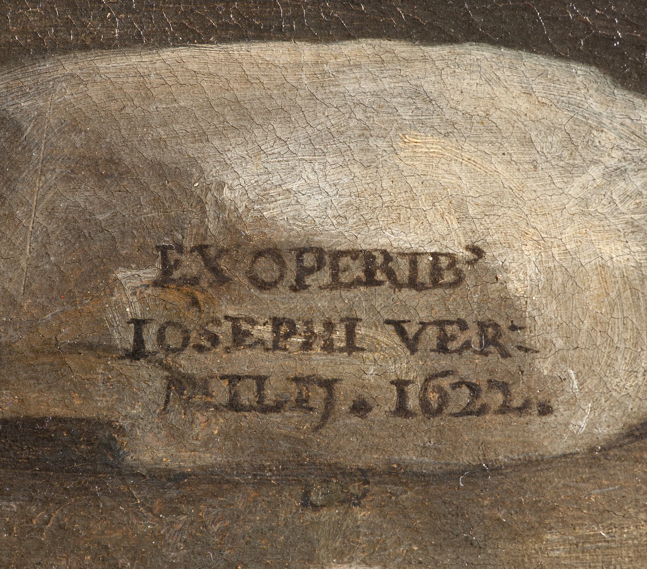 Signature of the Artist, Nativity (detail), 1622 by Giuseppe Vermiglio
