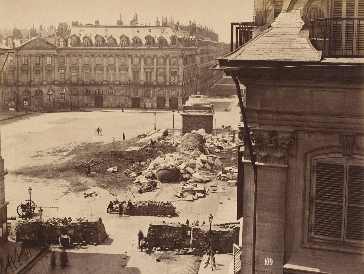 The Place Vendome in Paris after destruction of the column by Gobinet de Villecholle Francois-Marie-Louis-Alexandre) Franck (Franck