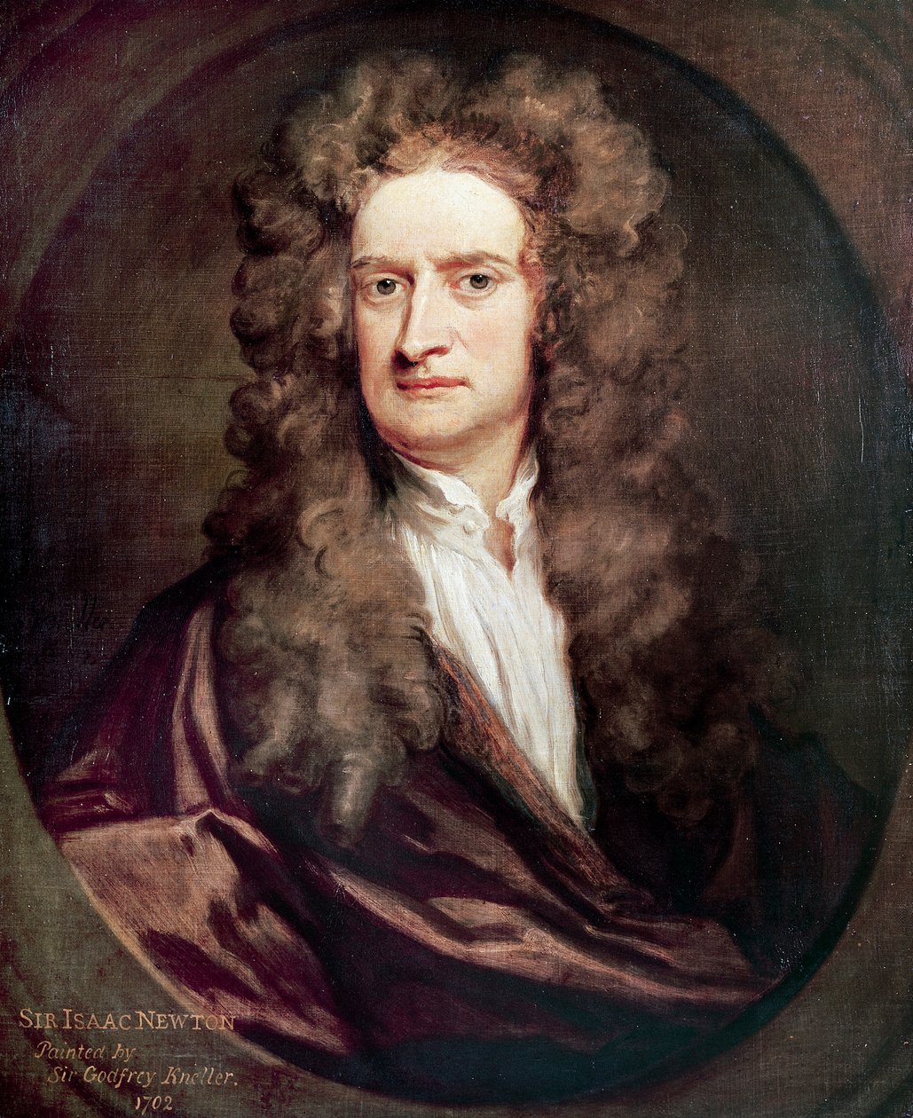 Portrait of Isaac Newton, English mathematician, physicist and astronomer by Godfrey Kneller