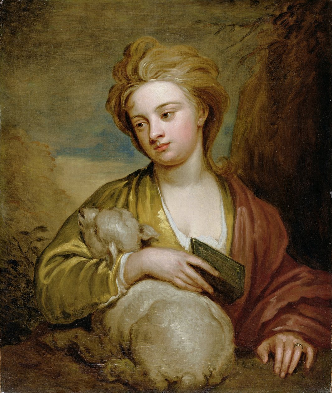 Portrait of a Woman as St. Agnes, traditionally identified as Catherine Voss by Godfrey Kneller