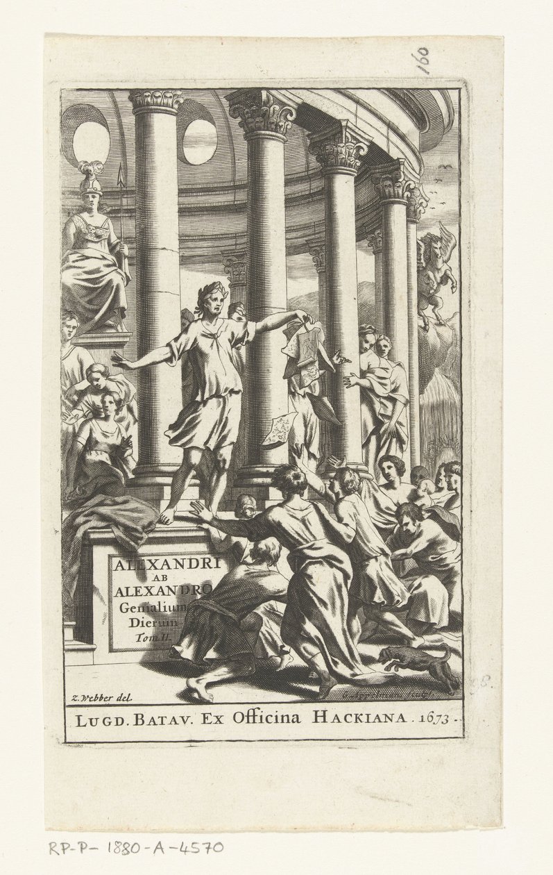 Title Page for Alexander ab Alexandro, Genialium Dierum, Part 2, 1673 by Gonsales Appelmans (attributed to)