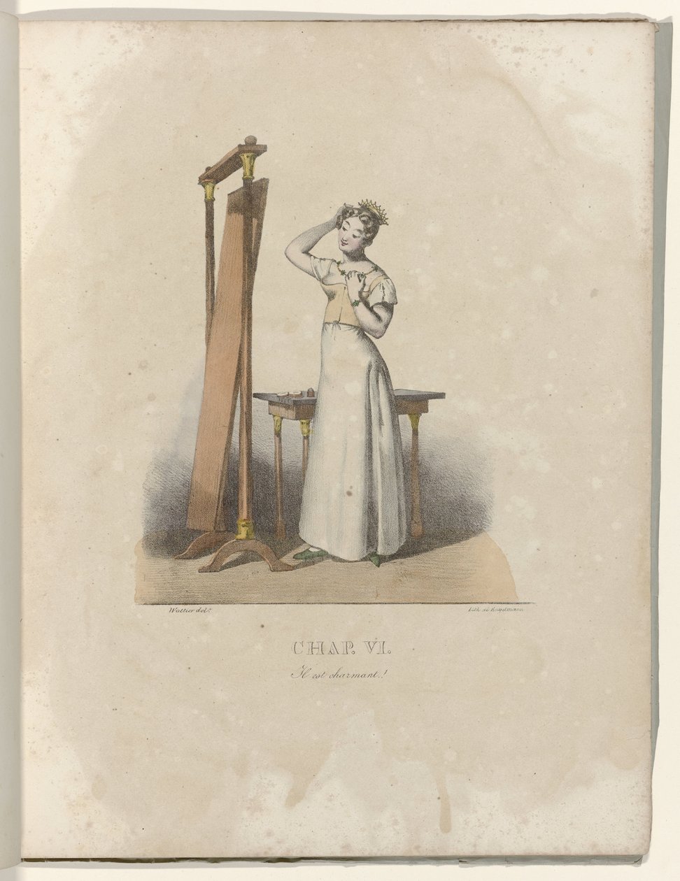 The Birth of a Milliner, 1828: Chap. VI: He is Charming by Gottfried Engelmann