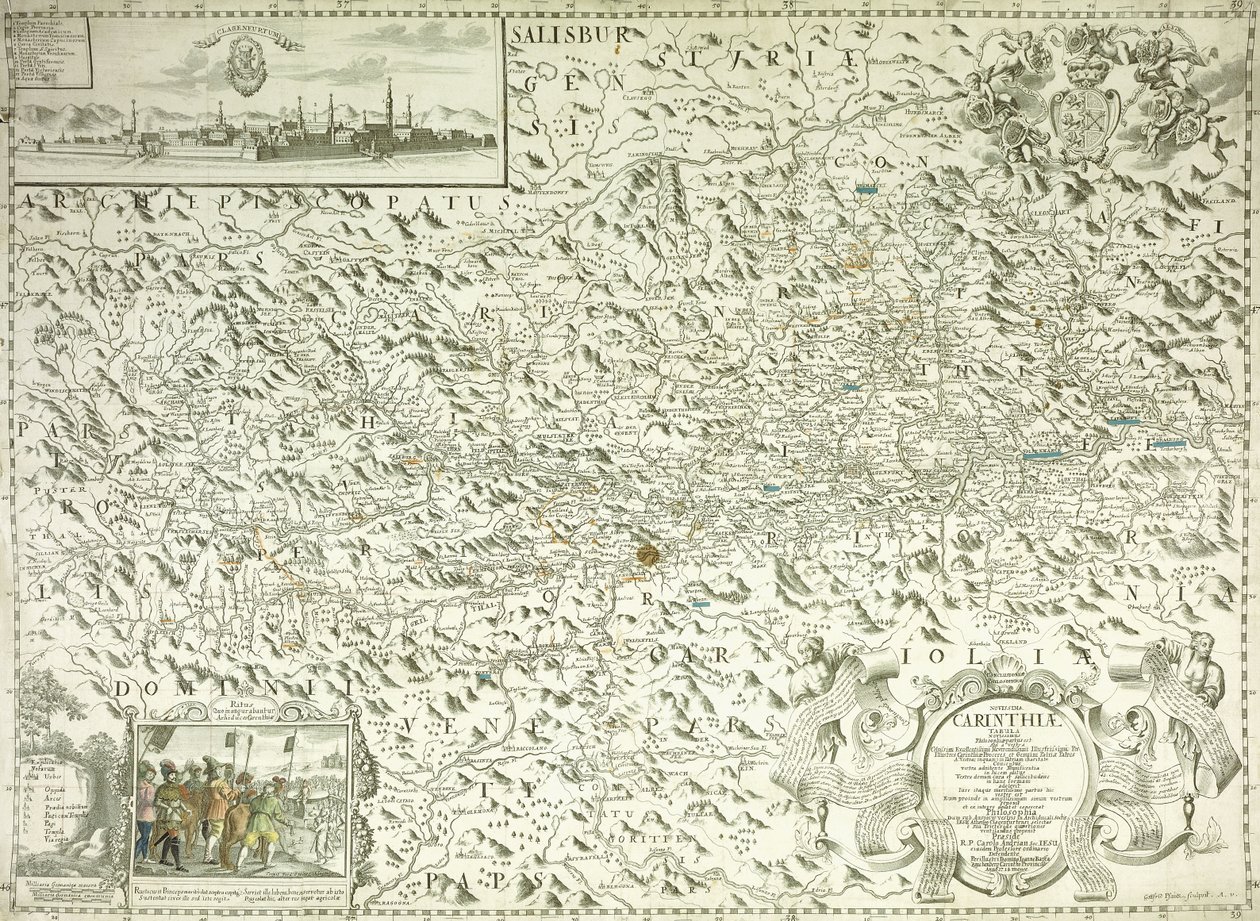 A Map of Austria and Czechoslovakia by Gottfried Pfantz