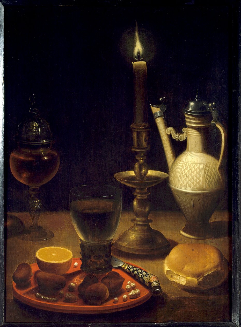 Still Life by Candlelight by Gotthardt von Wedig