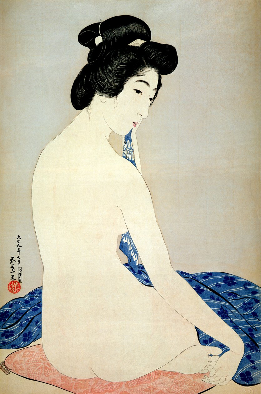 Woman After the Bath, Published by Shosaburo Watanabe, 1920 by Goyo Hashiguchi