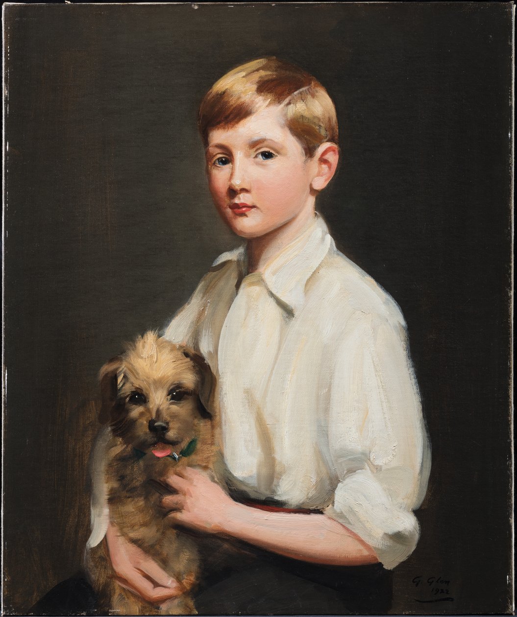 Portrait of Lord Hugh Percy, Aged 7, with a Terrier by Graham Glen