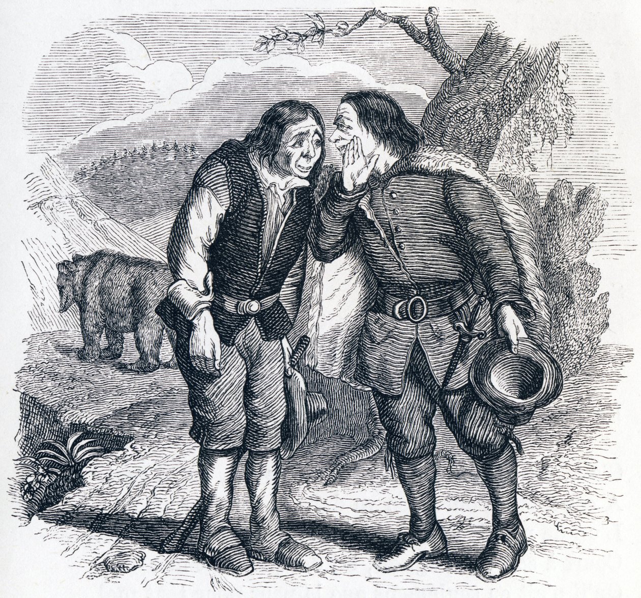 The Bear and the Two Friends - Fables by La Fontaine by Grandville