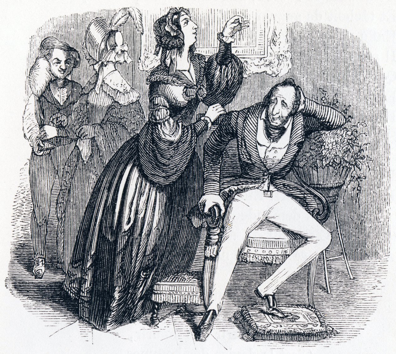 The Middle Aged Man and His Two Mistresses - Fables by La Fontaine by Grandville