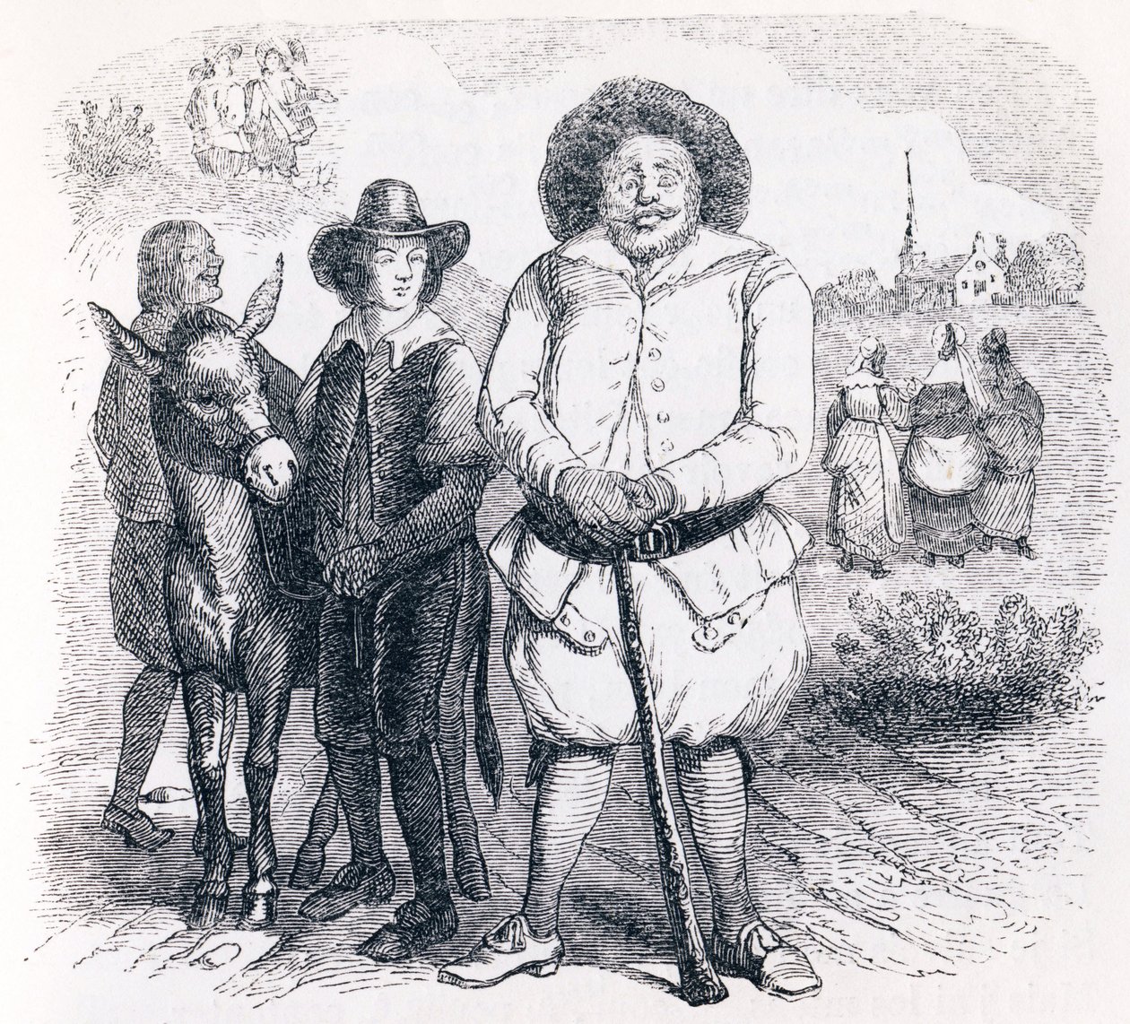 The miller, his son and the donkey - Fables by La Fontaine by Grandville