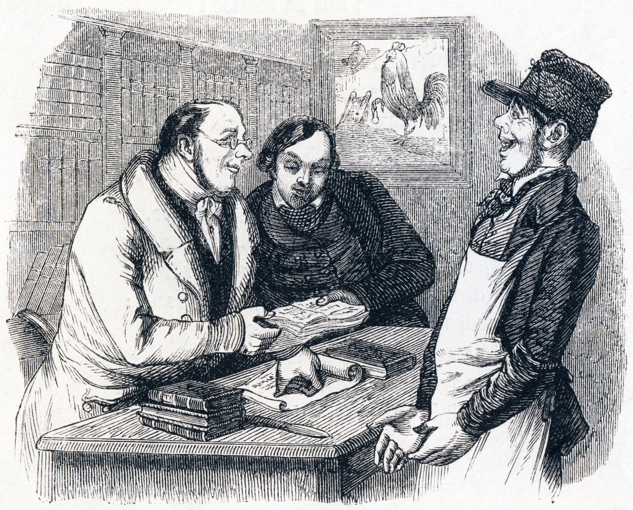 The Rooster and the Pearl - Fables by La Fontaine by Grandville