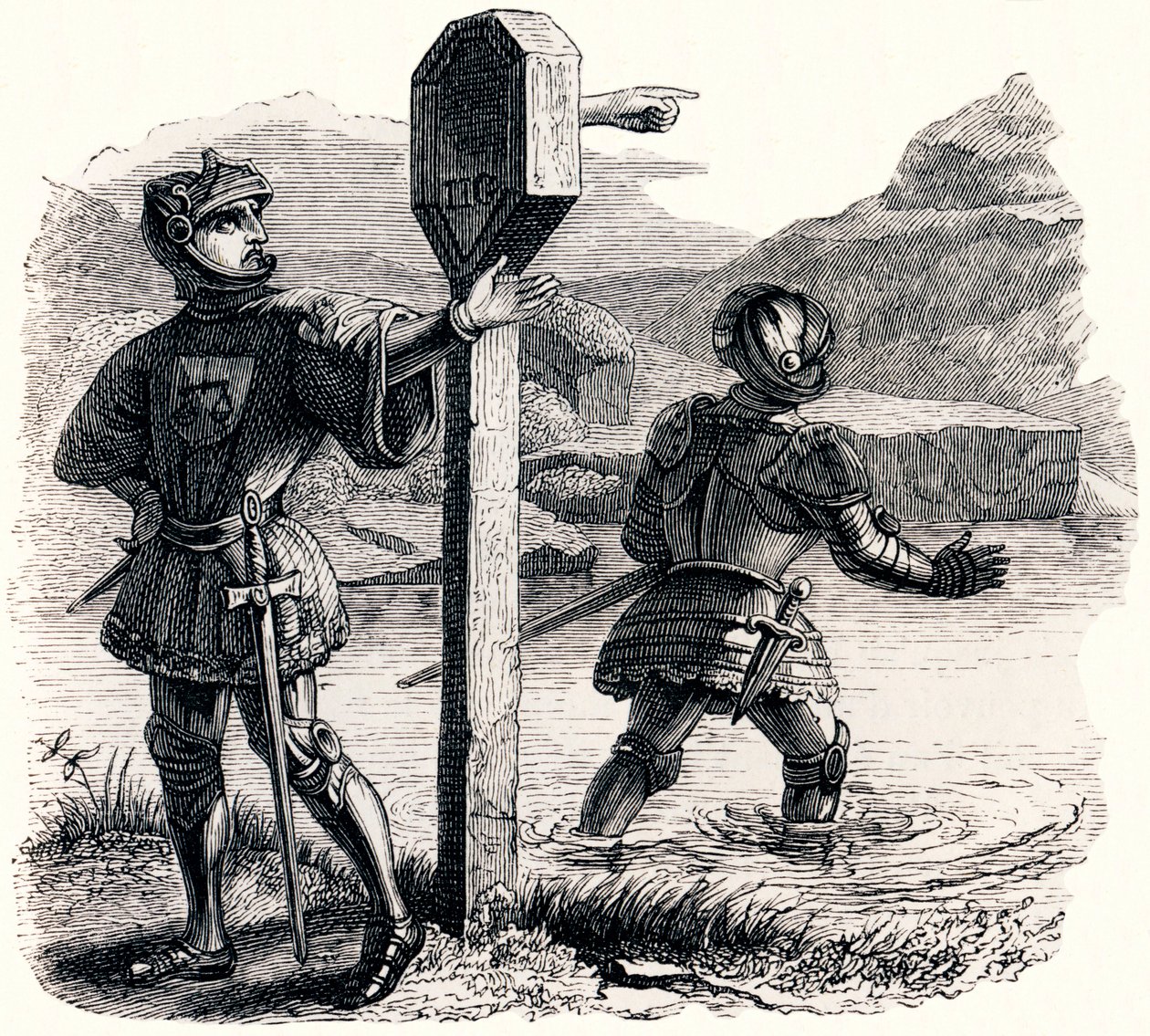 The two adventurers and the talisman - Fables by La Fontaine by Grandville