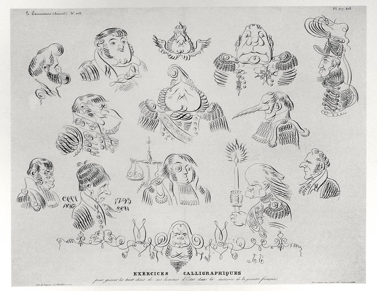 Calligraphic Exercises, 1832 by Grandville