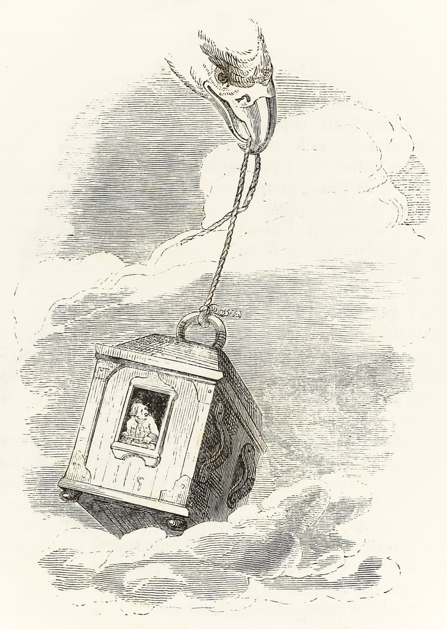 Gulliver Escapes Brobdingnag When His Box Is Grabbed by an Eagle Who Drops It in the Sea, from Gulliver