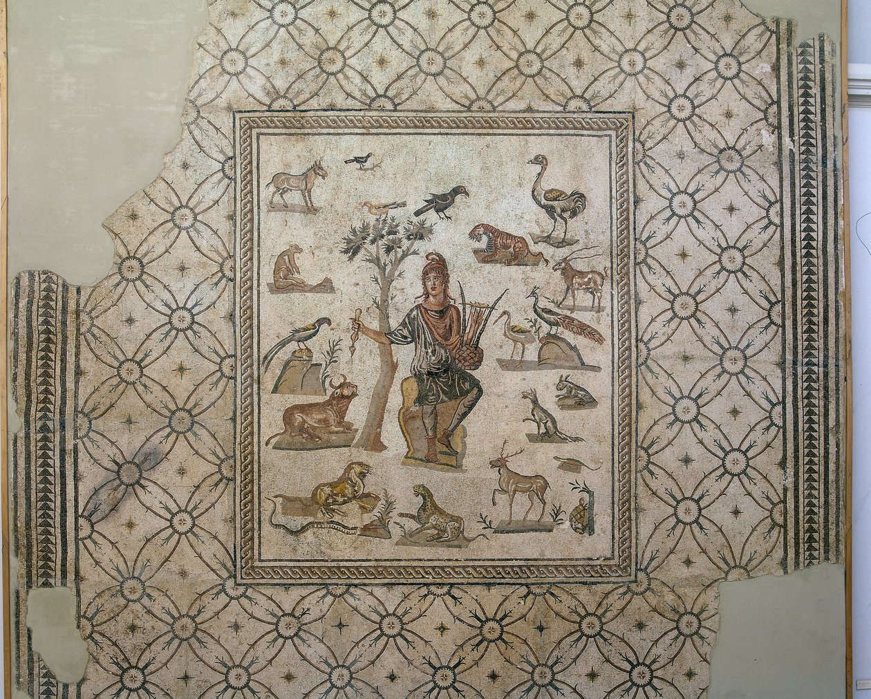 Orpheus Surrounded by Animals, Polychrome Mosaic by Greco Roman Greco Roman