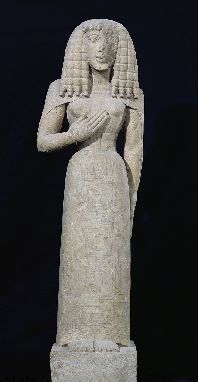 Female Statue, Known as the Auxerre Goddess, c.640-630 BC by Greek