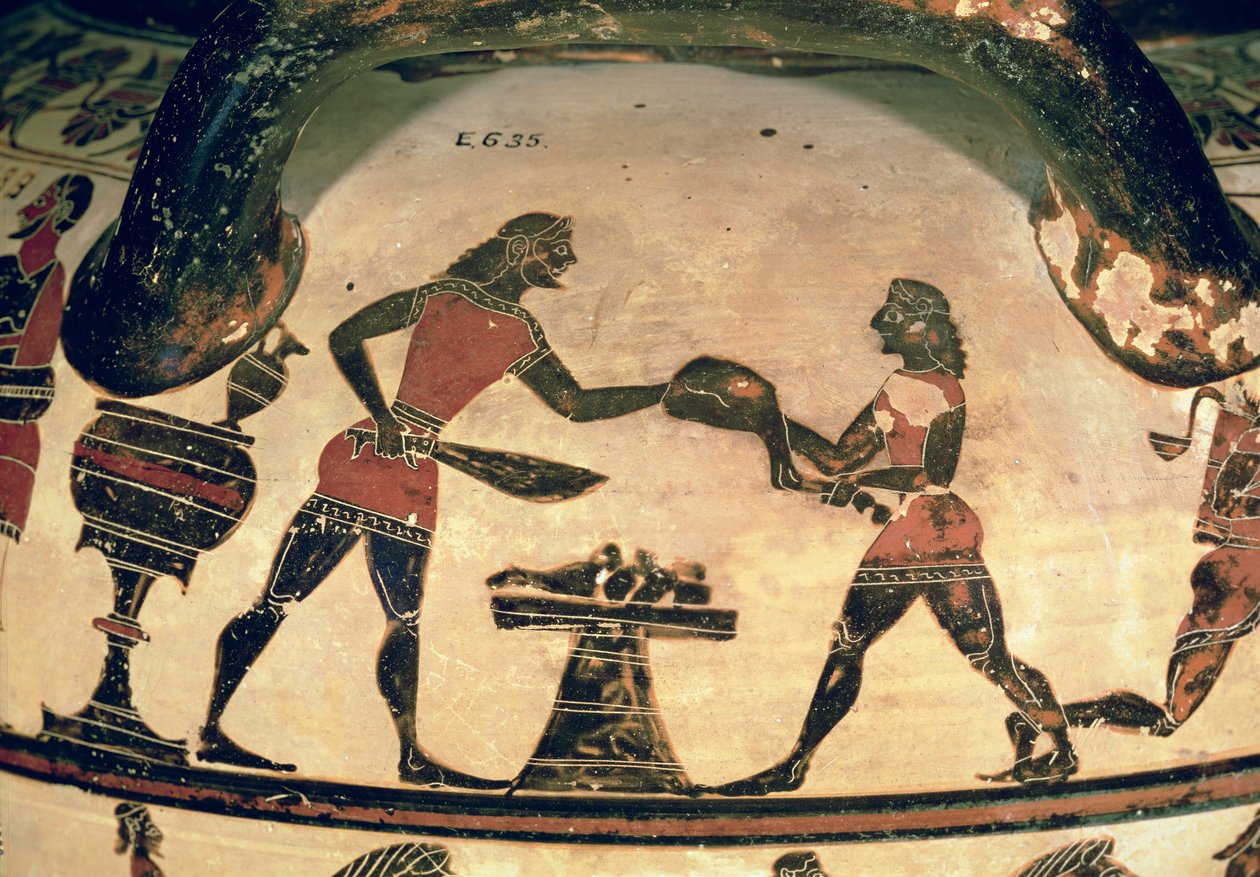 Servants Preparing Food for a Symposium, (detail) by Greek