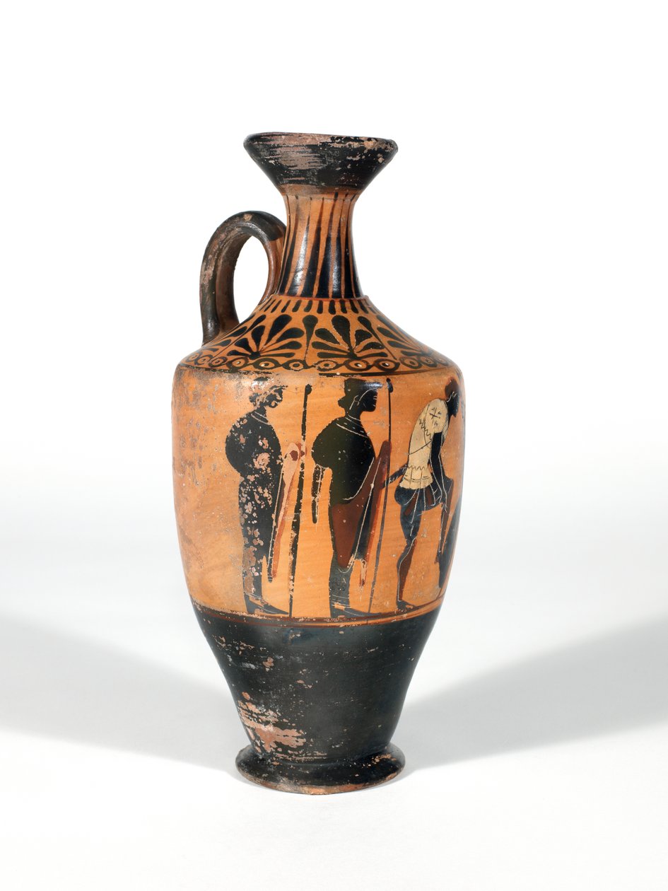 Lekythos, Warriors arming for battle, 510-500 B.C. by Greek School