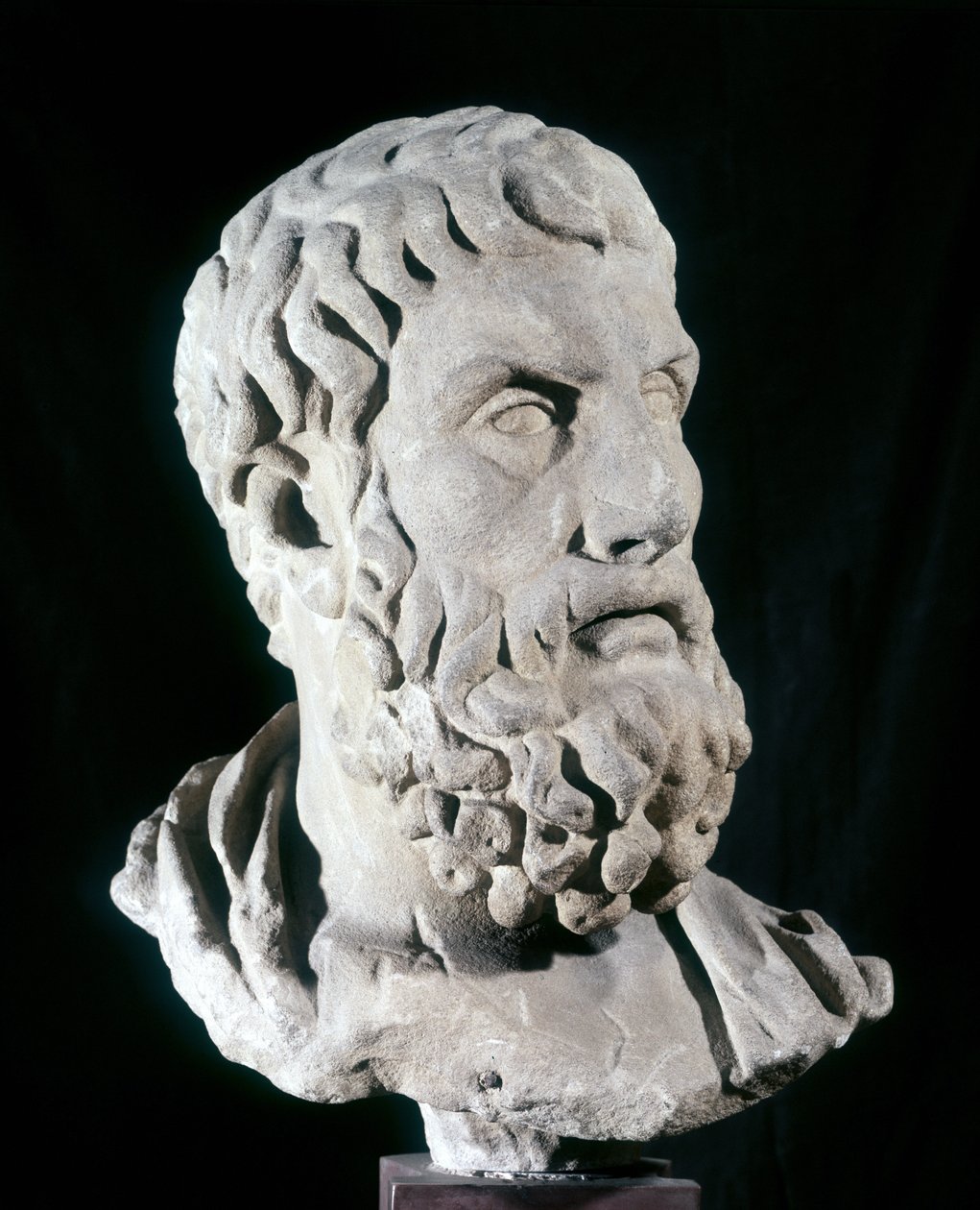 Portrait of Epicurus (341 BC - 270 BC), Greek philosopher, founder of Epicureanism. Baracco Museum, Rome by Greek or Roman