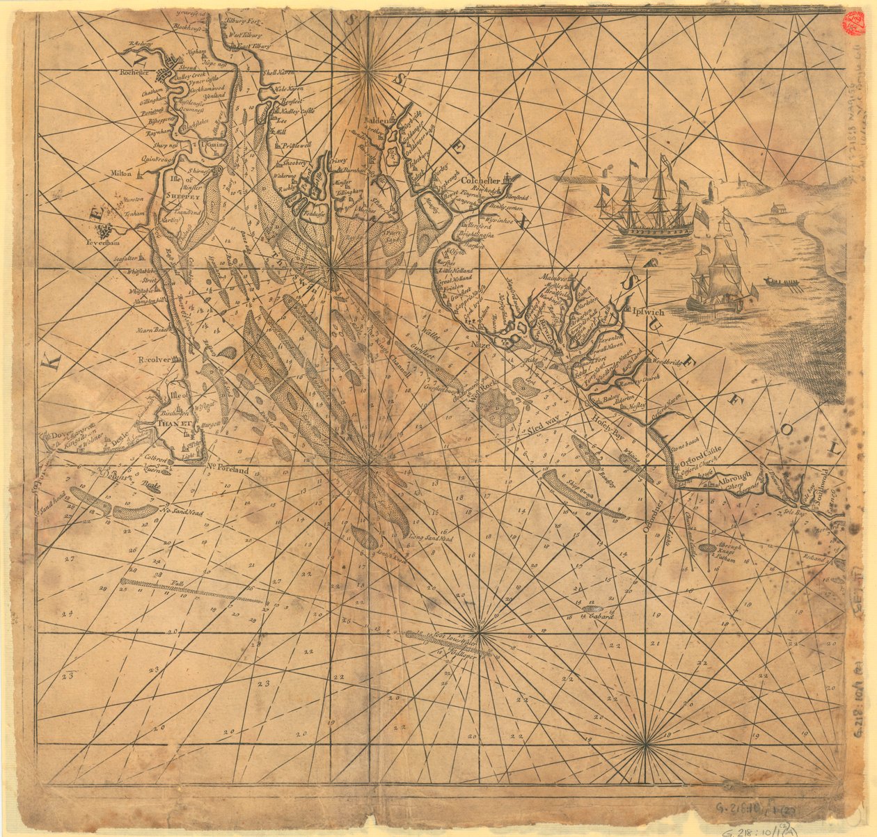 England East Coast from Thames Estuary to the Wash by Greenvile Collins