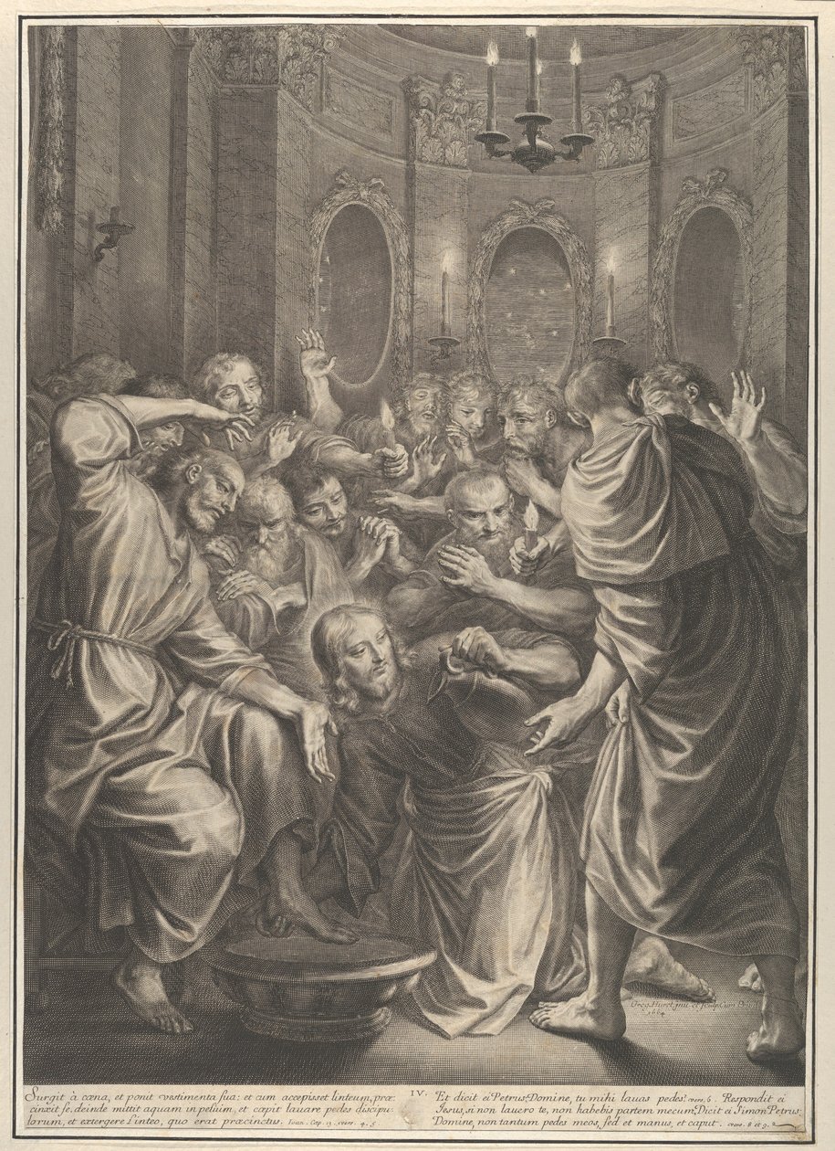 Christ Washing the Feet of His Disciples, from The Passion of Christ, Plate 4 by Gregoire Huret