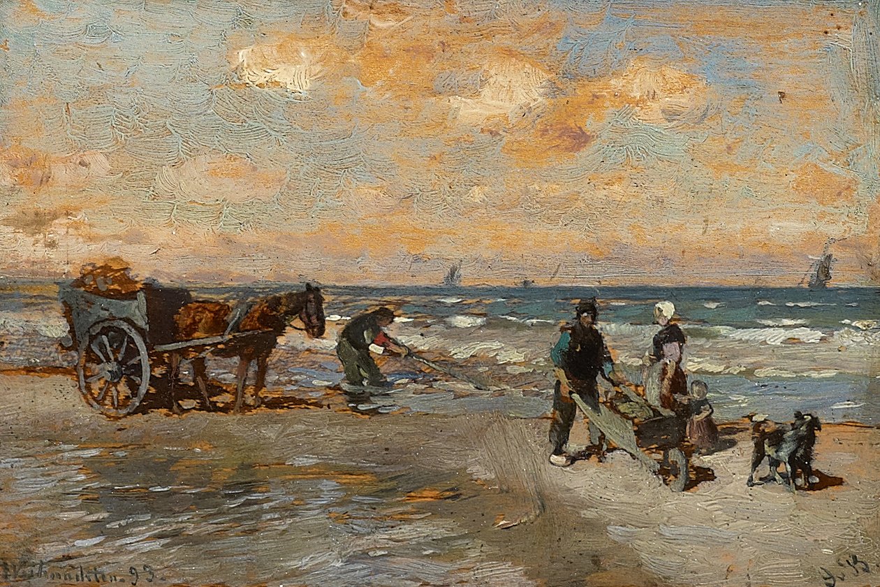 The Crab Fishers on the Sea Shore by Gregor von Bochmann