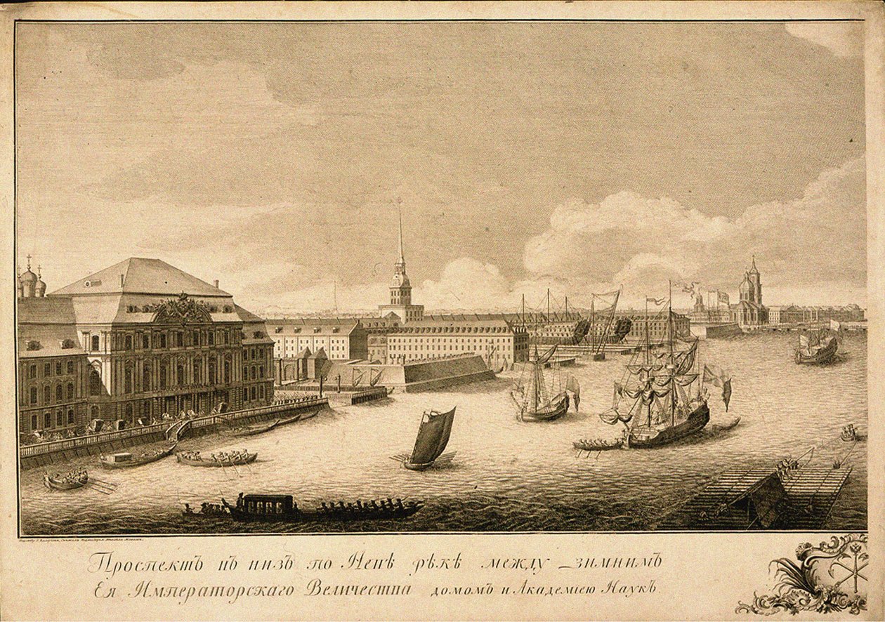 View of the Winter Palace from the Neva River, 1753 by Grigory Anikeevich Kachalov