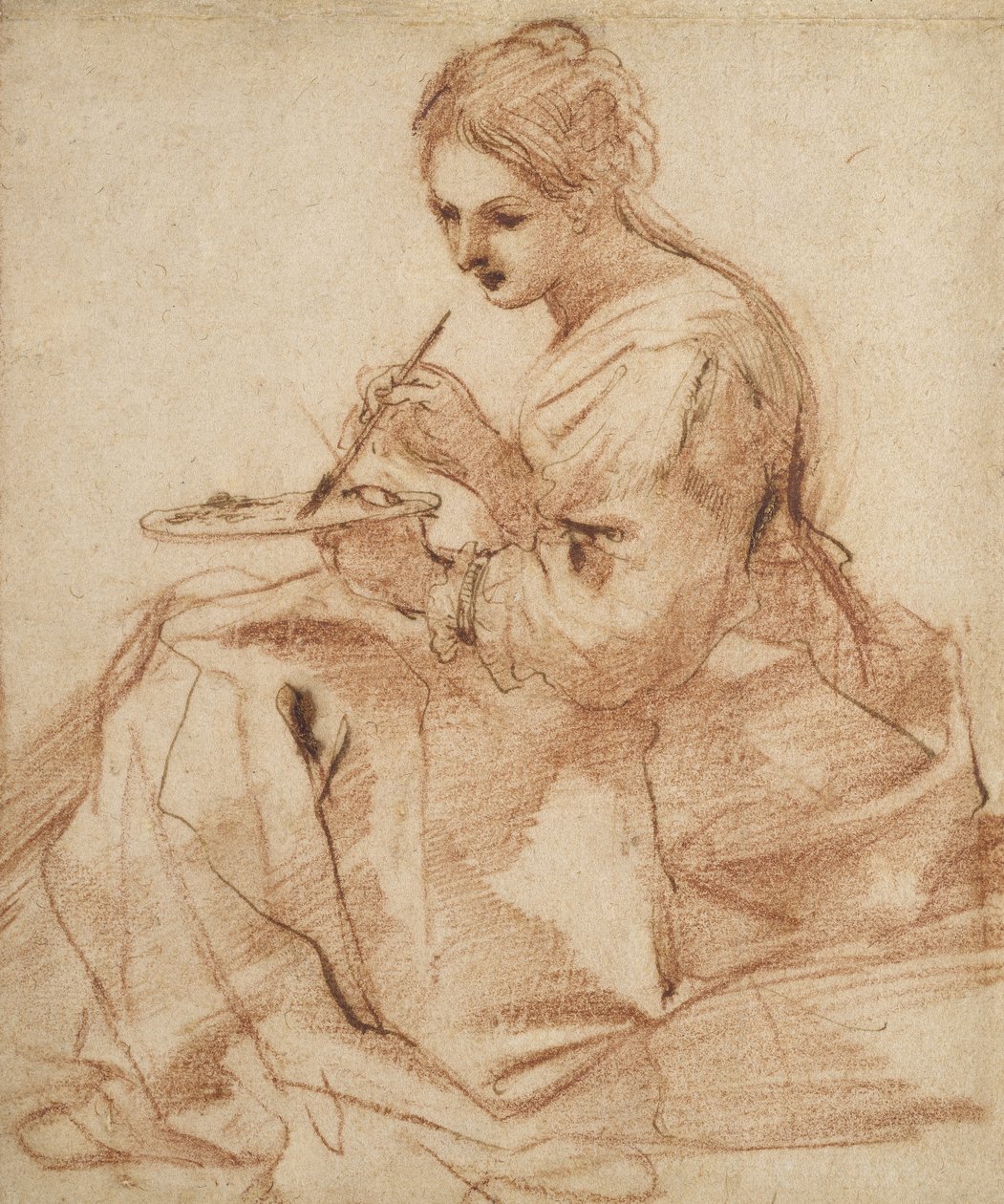 A Woman Painting (An allegory of painting) by Giovanni Francesco Barbieri