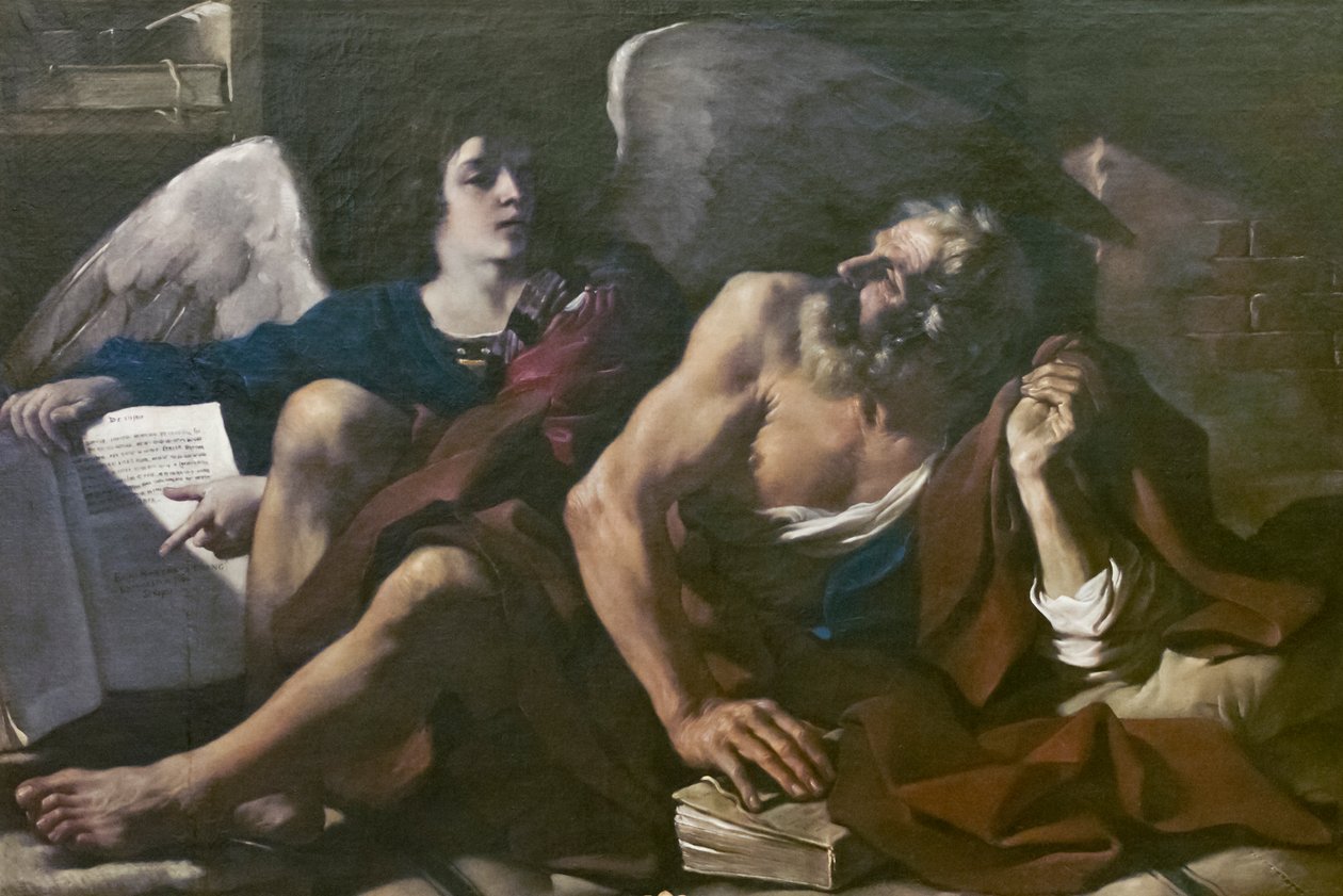 St Matthew and the Angel by Guercino (1591-1666)