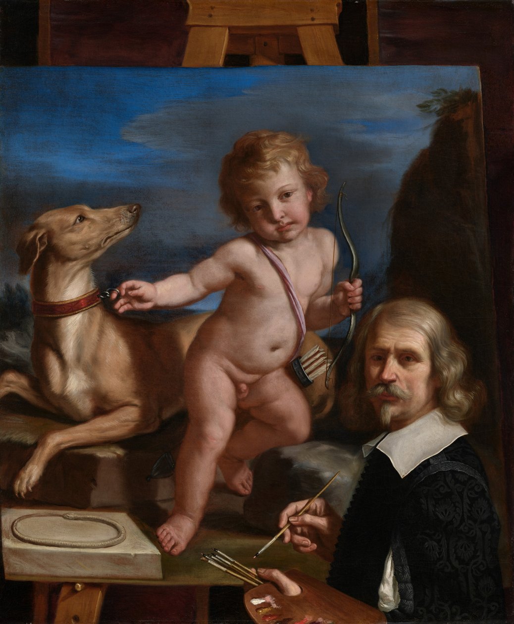 Self-Portrait before a Painting of "Amor Fedele" by Guercino