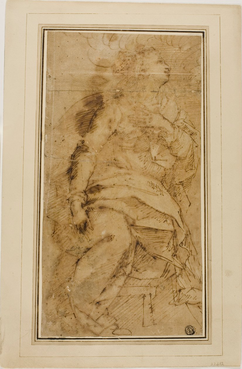 Draped Female Figure by Guglielmo Caccia