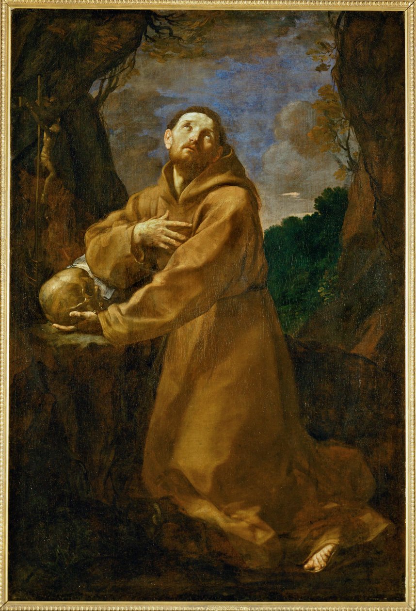 Saint Francis Assisi in Meditation by Guido (follower of) Reni