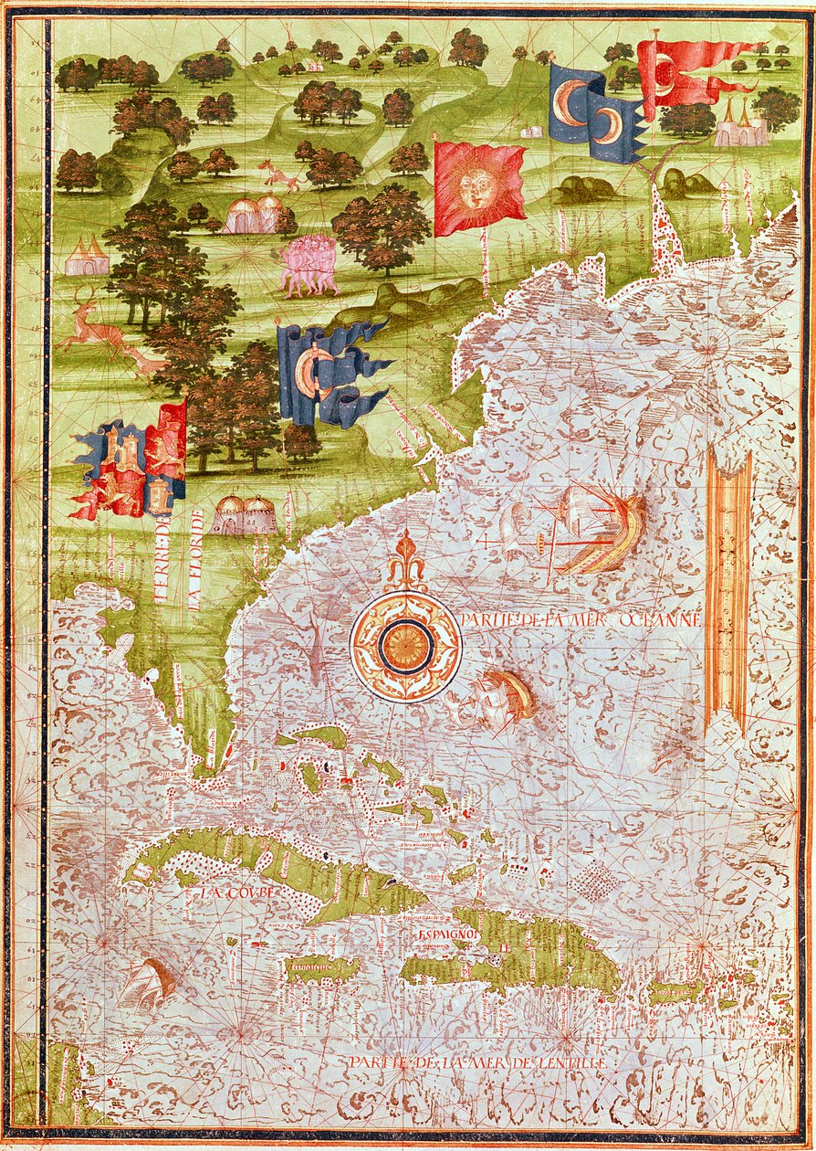 Map of Florida and the Antilles, from 'Cosmographia Universelle'