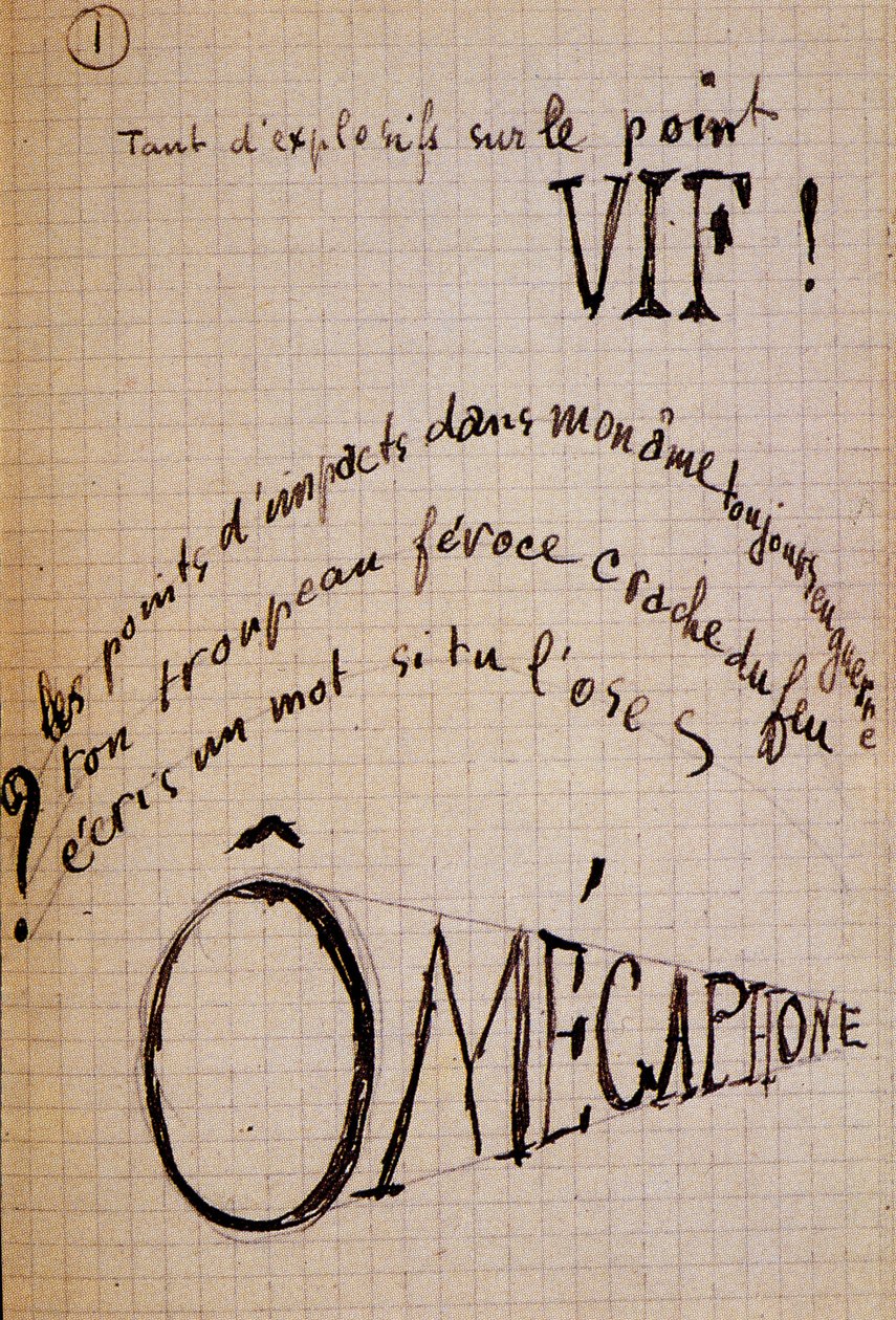 Calligram by Guillaume Apollinaire - from 