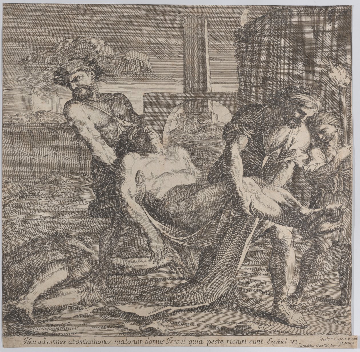 Abdon and Sennen Carrying the Early Christian Martyrs Off for Burial, 1650-60 by Guillaume Courtois