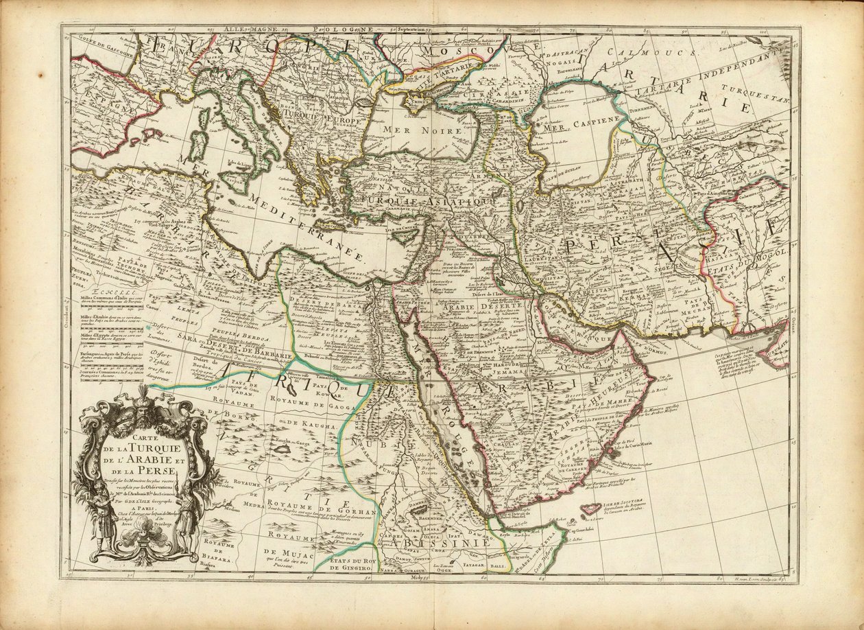 Map of the Ottoman and Persian Empires (Cropped) by Guillaume Delisle