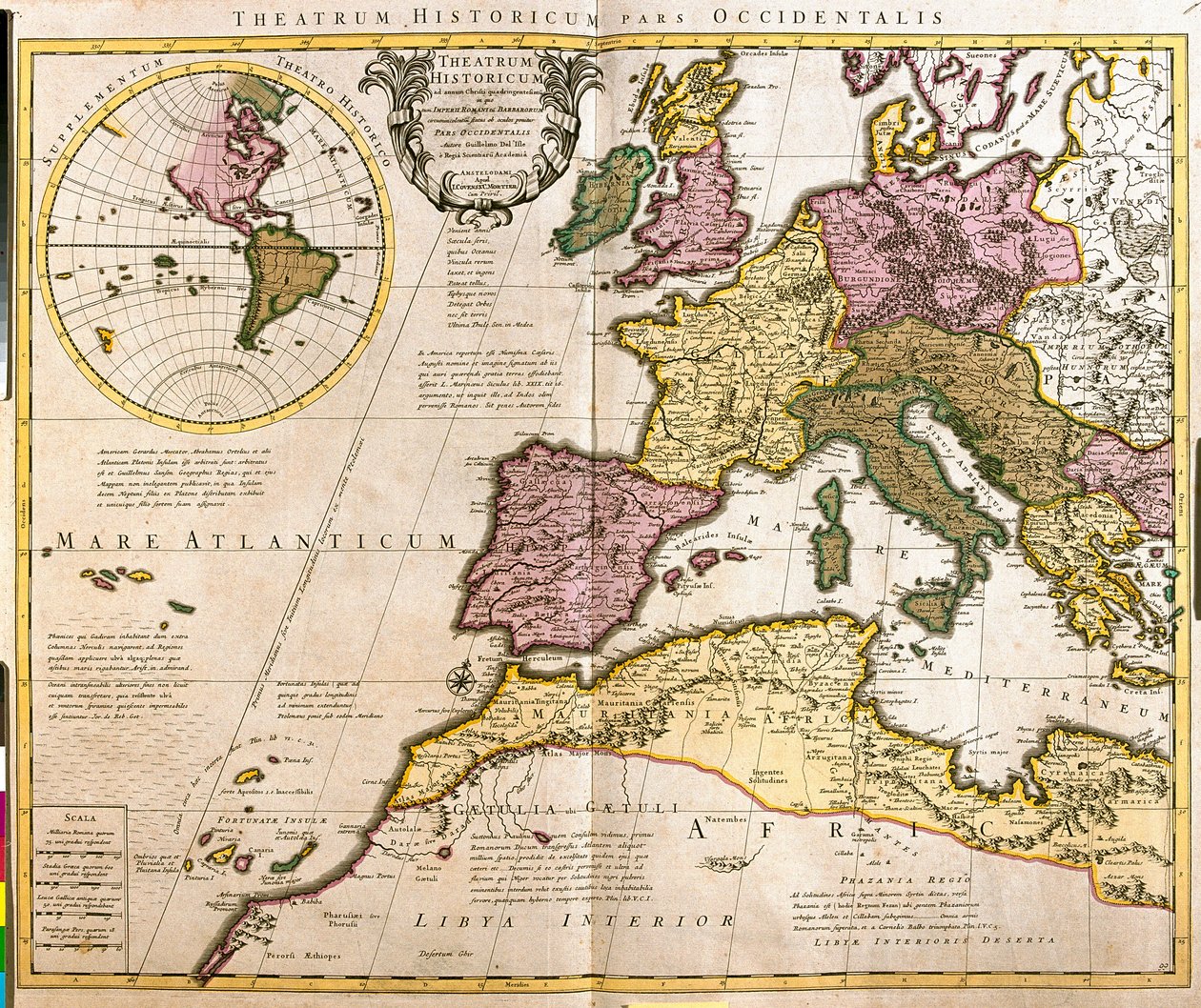 Map of Europe and North African Coasts (etching) by Guillaume Delisle