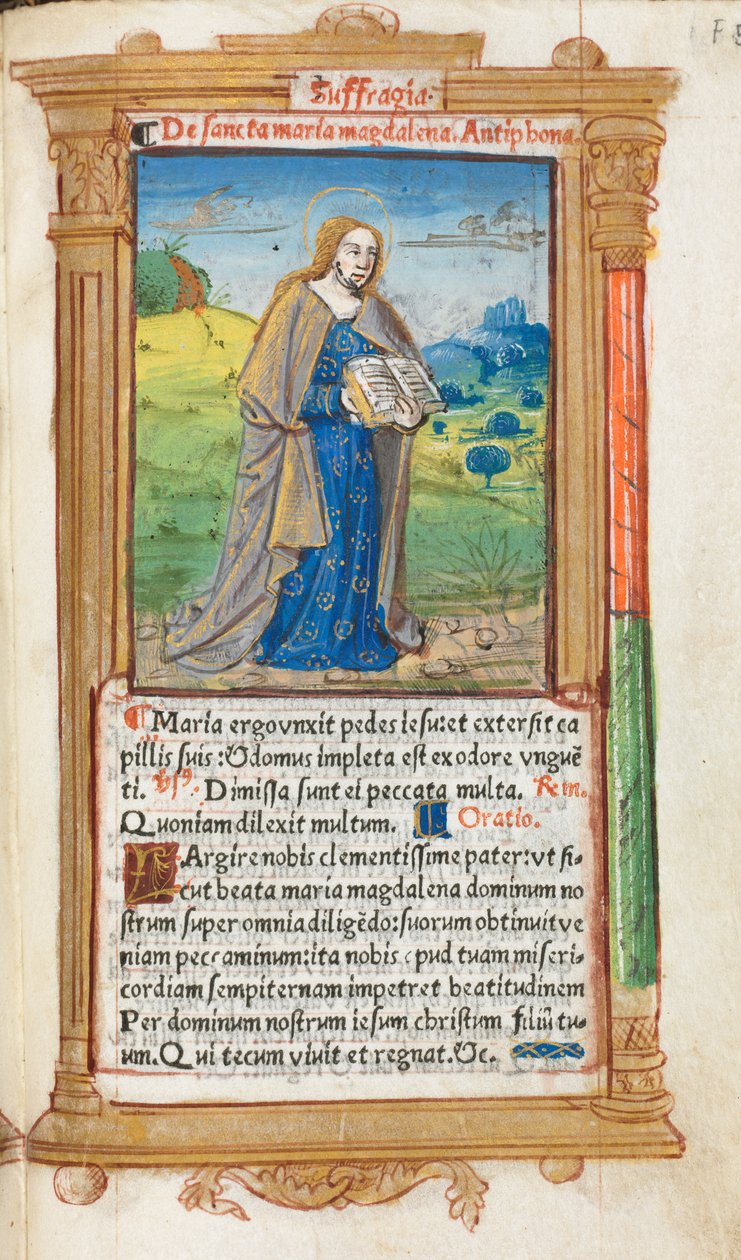 Printed Book of Hours Use of Rome: fol. 109r, Mary Magdalene, 1510 by Guillaume Le Rouge