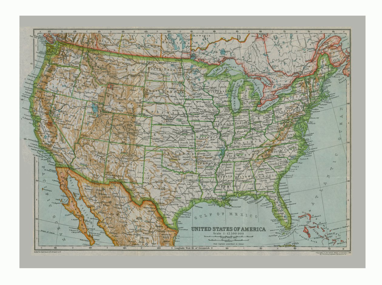 Map of The United States of America by Gull Engraving Company