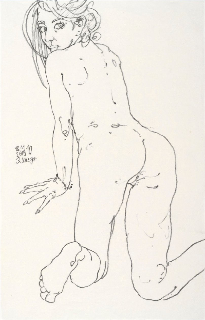 Kneeling Nude, Lovely Being by Gunter Langer