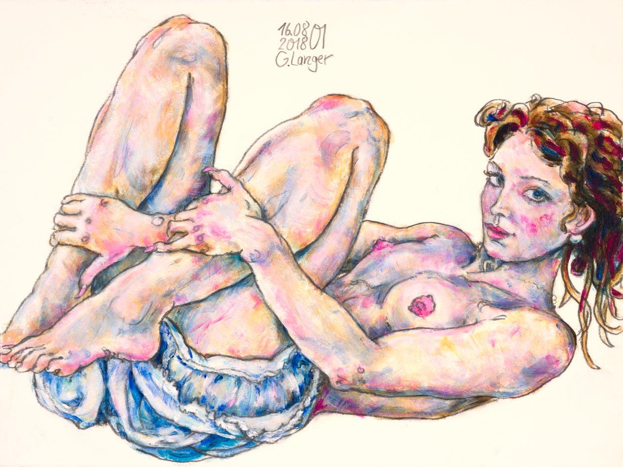 Reclining Nude, Expectation by Gunter Langer
